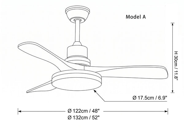 Breeze Master Wooden 48"/52" Ceiling Fan Light