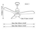 Breeze Master Wooden 48"/52" Ceiling Fan Light