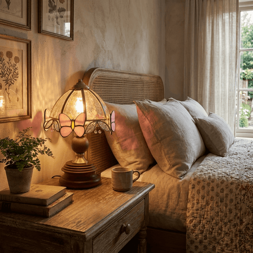 Butterfly Glow Tiffany Table Lamp