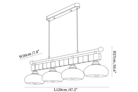 Caldwell Rail Linear Pendant Lamp