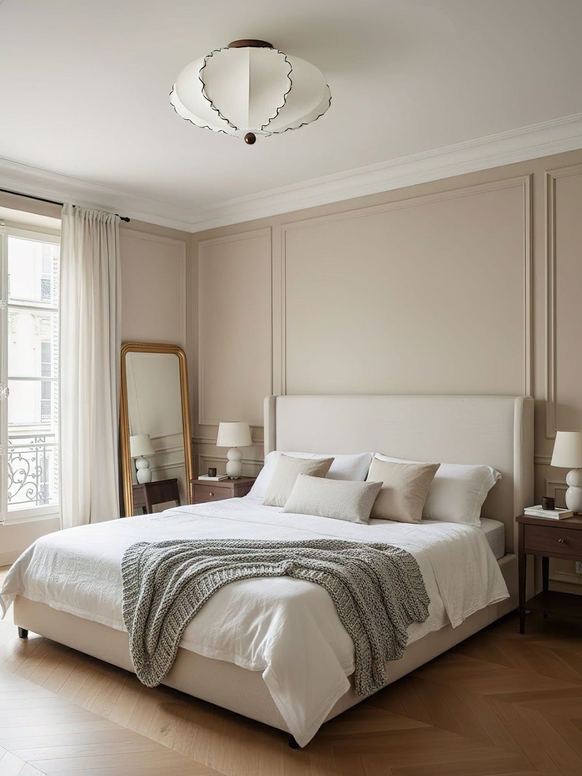 calloped Edge Fabric Ceiling Light