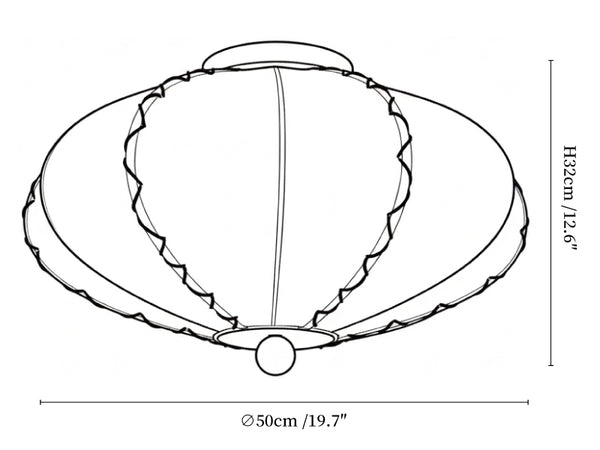 Calloped Edge Fabric Ceiling Light