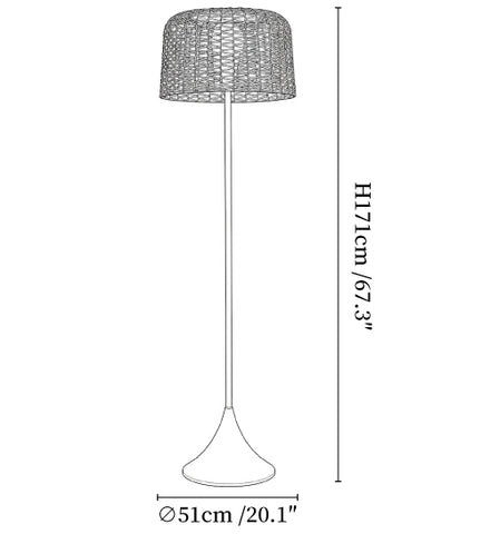 Callum Woven Solar Floor Lamp
