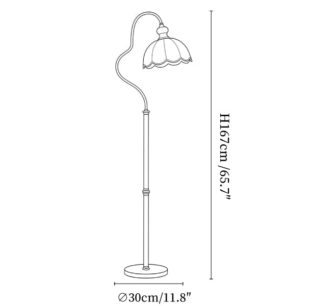 Camille Scalloped Fabric Floor Lamp