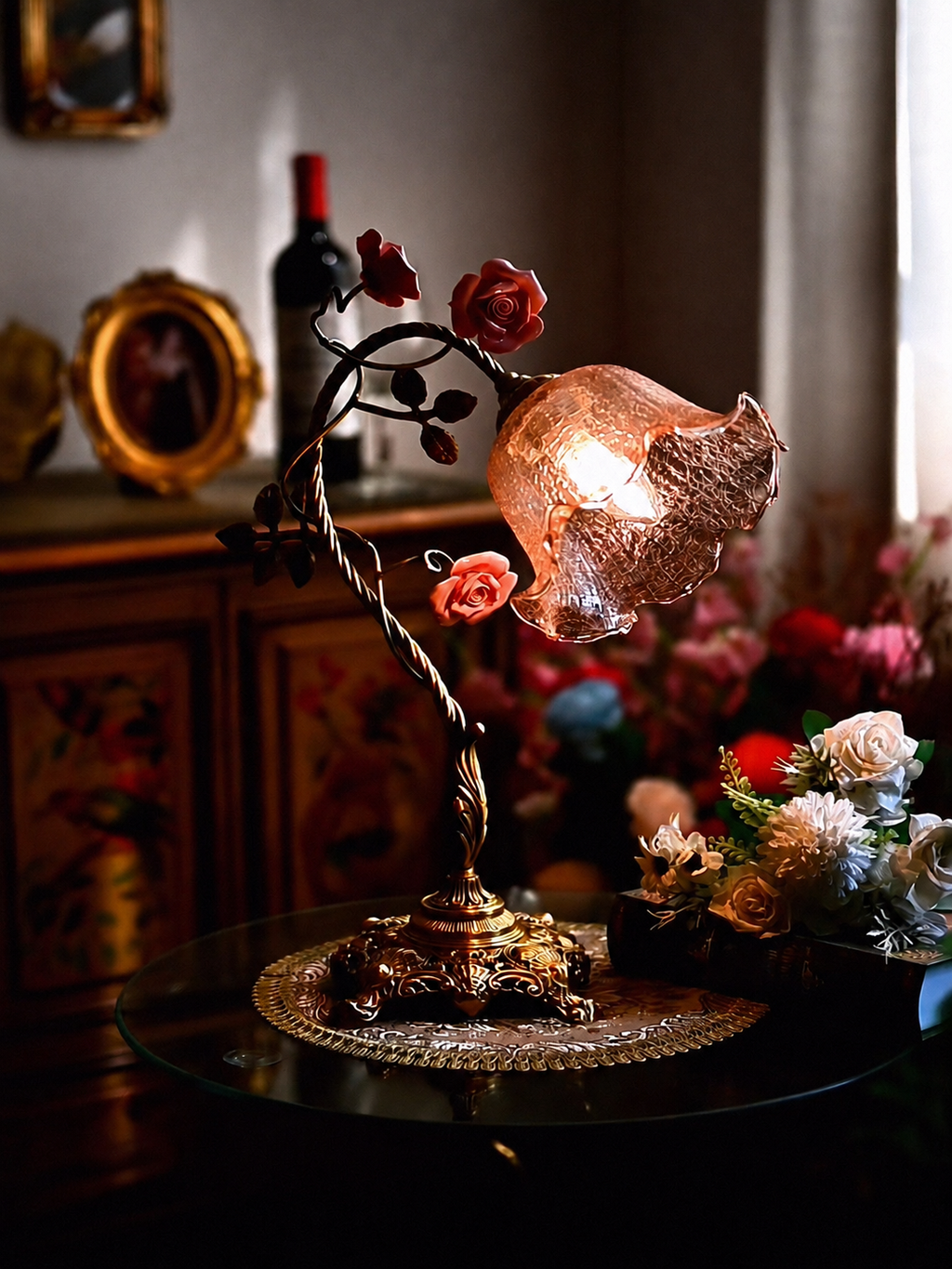 Campanella Vintage Rose Table Lamp