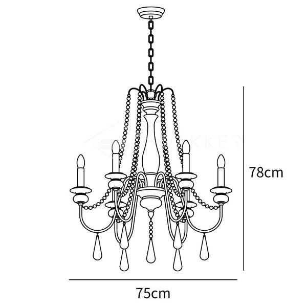 Candle Style Beaded Chandelier