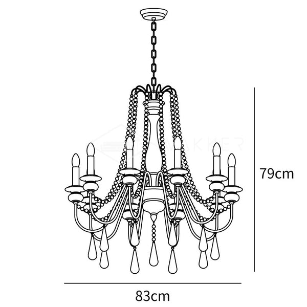 Candle Style Beaded Chandelier