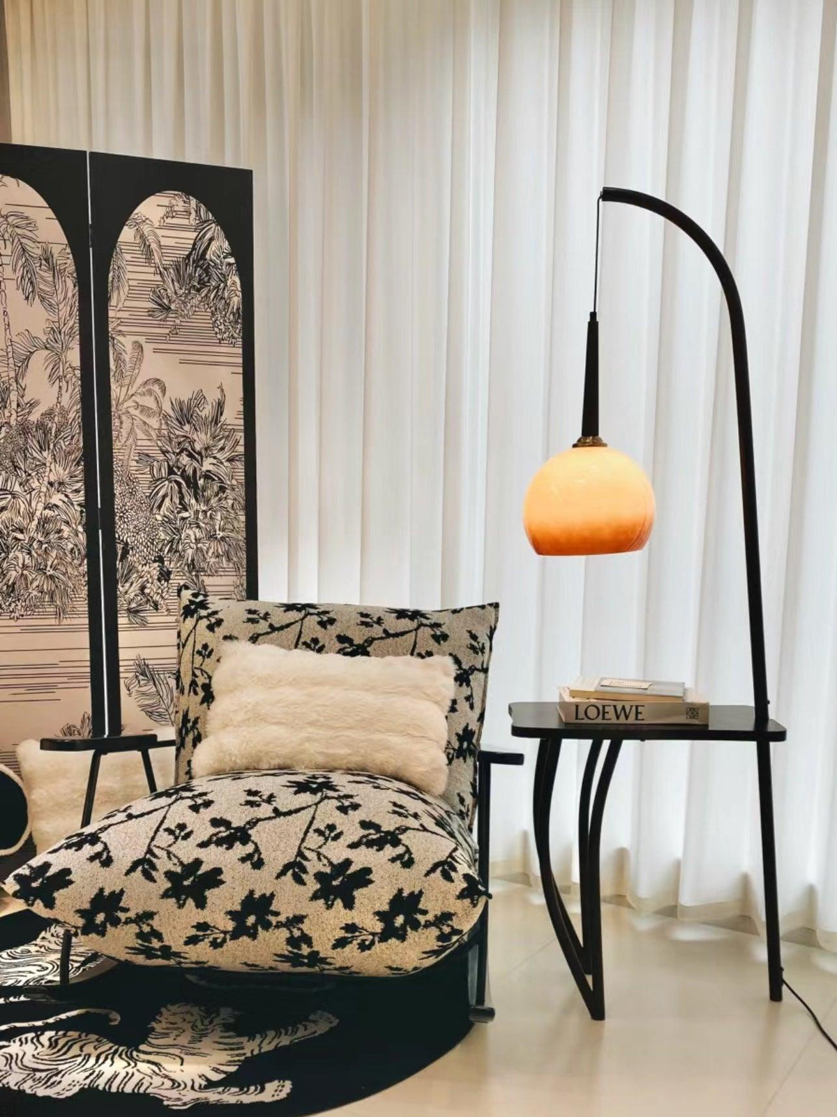 Cantilever Wood Accent Floor Lamp