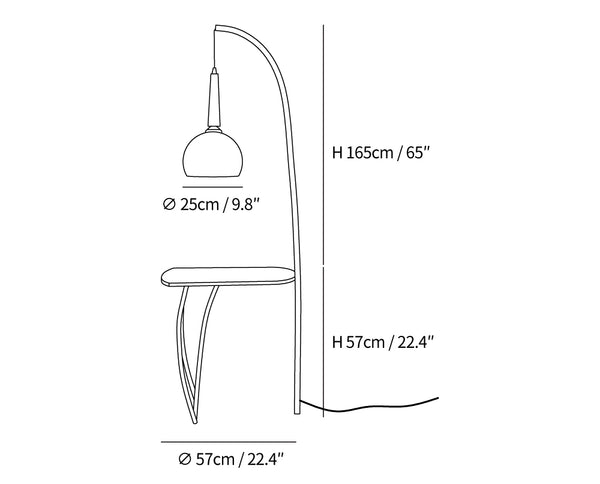 Cantilever Wood Accent Floor Lamp