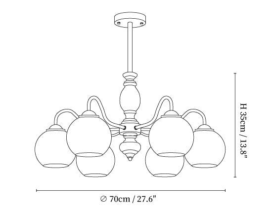 Caramel Orb Chandelier