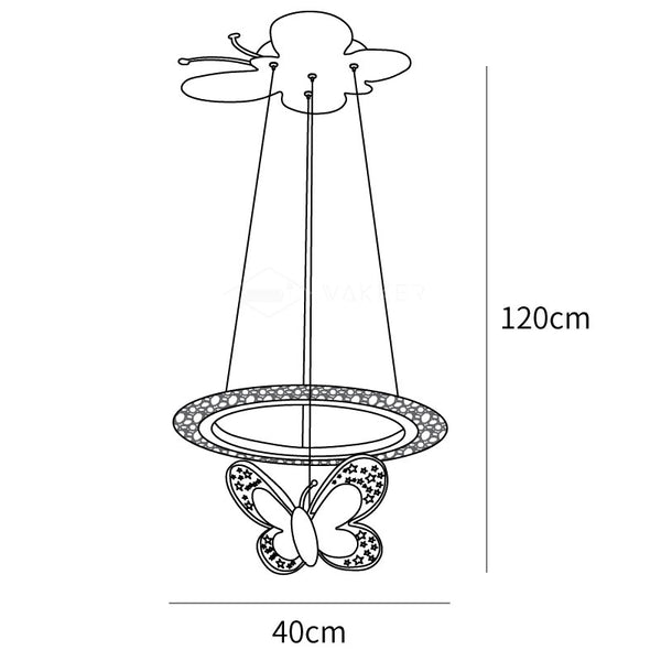 Cartoon Butterfly Acrylic Pendant Lamp