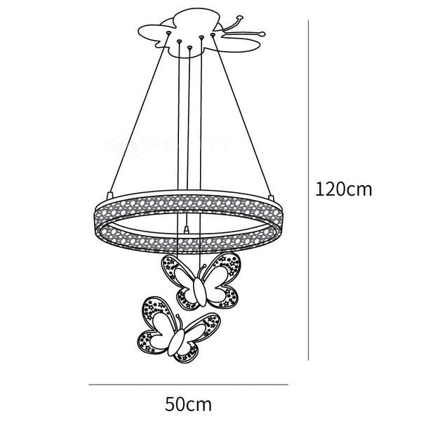 Cartoon Butterfly Acrylic Pendant Lamp