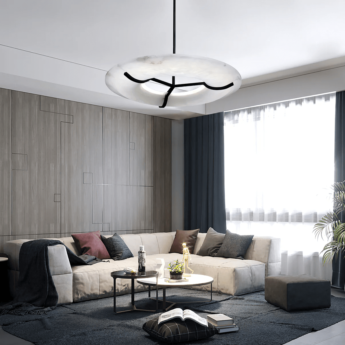 Carve Alabaster Pendant Light