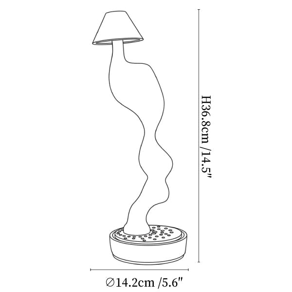 Carved Wood Cordless Table Lamp