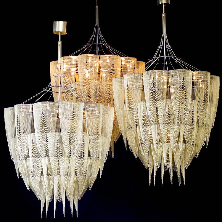 Cascade Aluminum Chain Chandelier