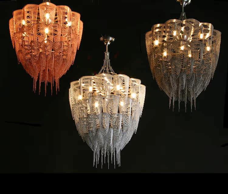 Cascade Aluminum Chain Chandelier