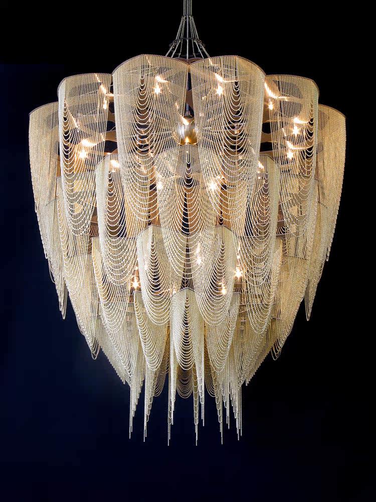Cascade Aluminum Chain Chandelier