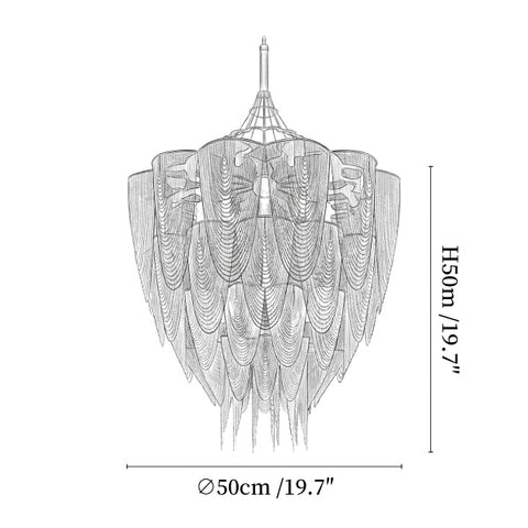 Cascade Aluminum Chain Chandelier