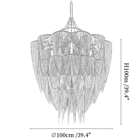 Cascade Aluminum Chain Chandelier