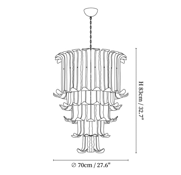 Cascade Glass Green Chandelier