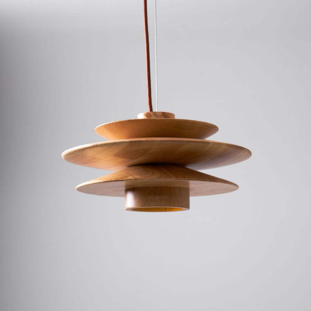 Cascade Wooden Disc Pendant Lamp