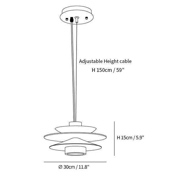 Cascade Wooden Disc Swag Pendant Lamp