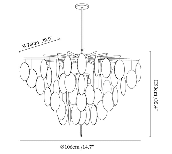 Cascading Selenite Disc Chandelier