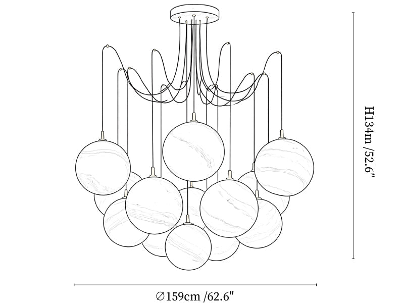 Celestara Alabaster Orb Chandelier