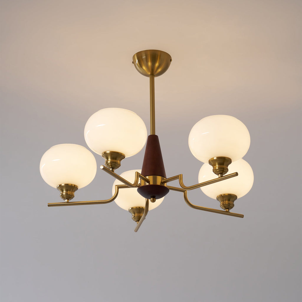 Celeste Sphere Walnut Chandelier