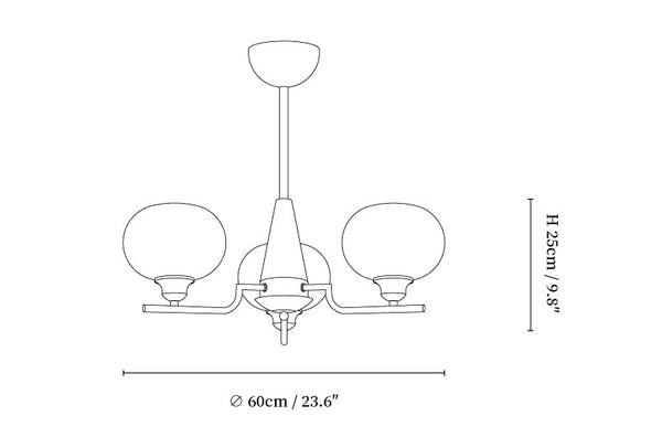 Celeste Sphere Walnut Chandelier