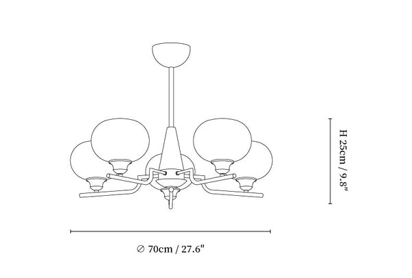 Celeste Sphere Walnut Chandelier