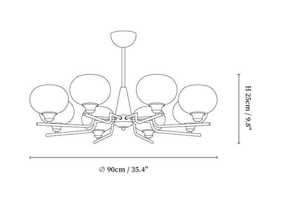 Celeste Sphere Walnut Chandelier