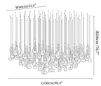 Celestia LED Glass Rain Chandelier