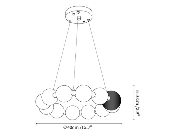 Celestial Bead Ring Chandelier