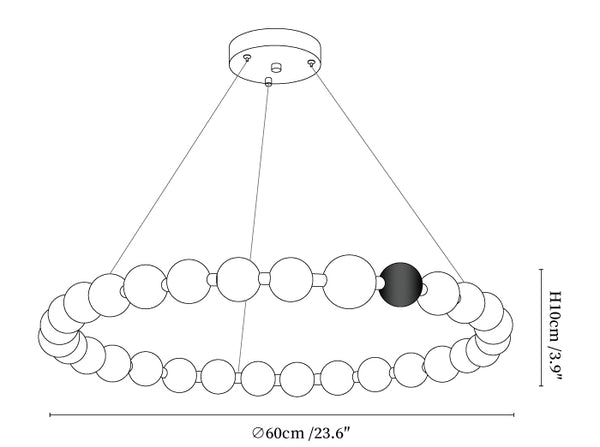 Celestial Bead Ring Chandelier