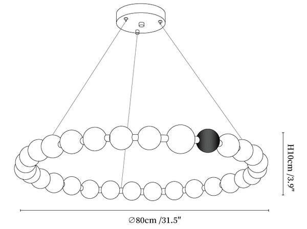 Celestial Bead Ring Chandelier