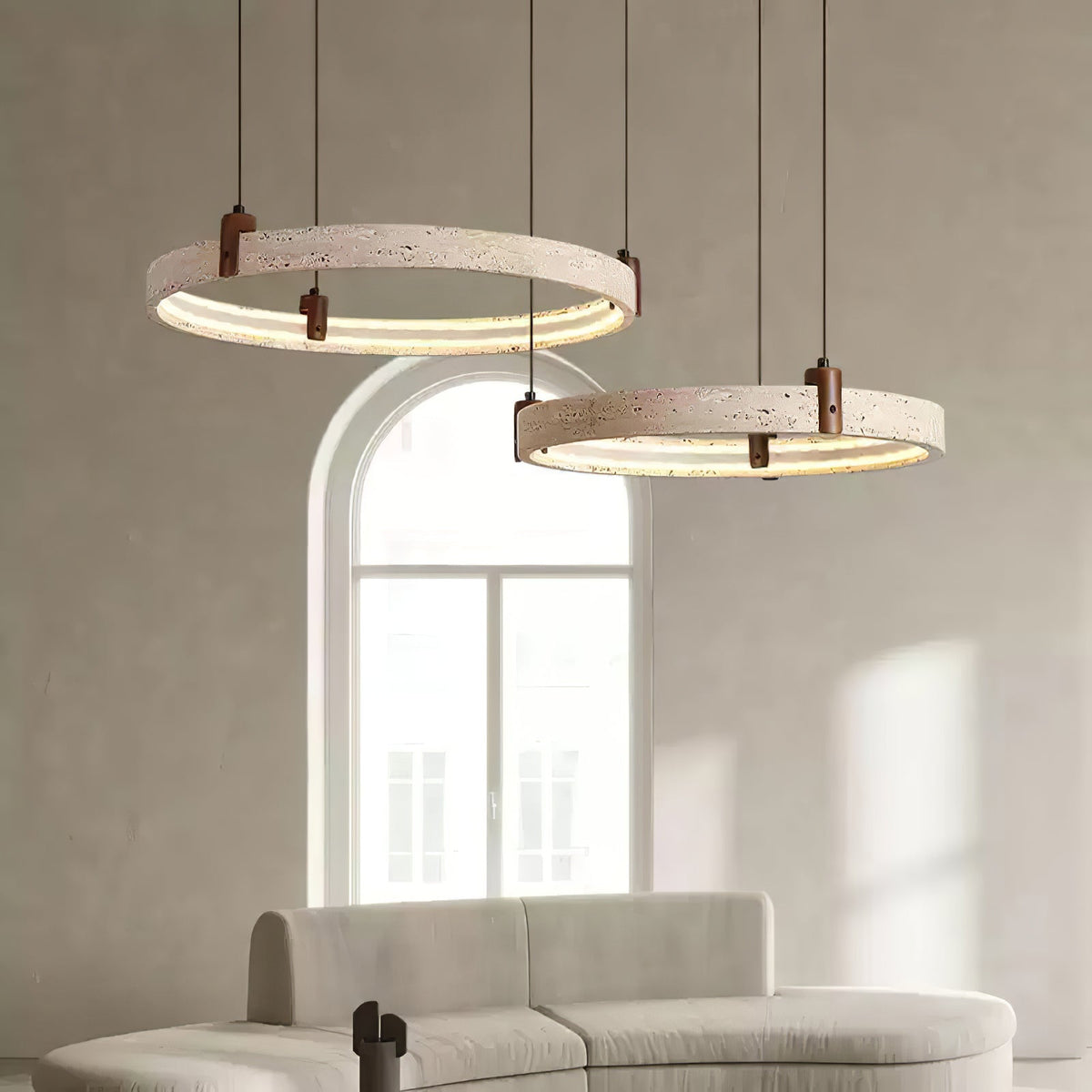 Celestial Orbit Travertine Chandelier