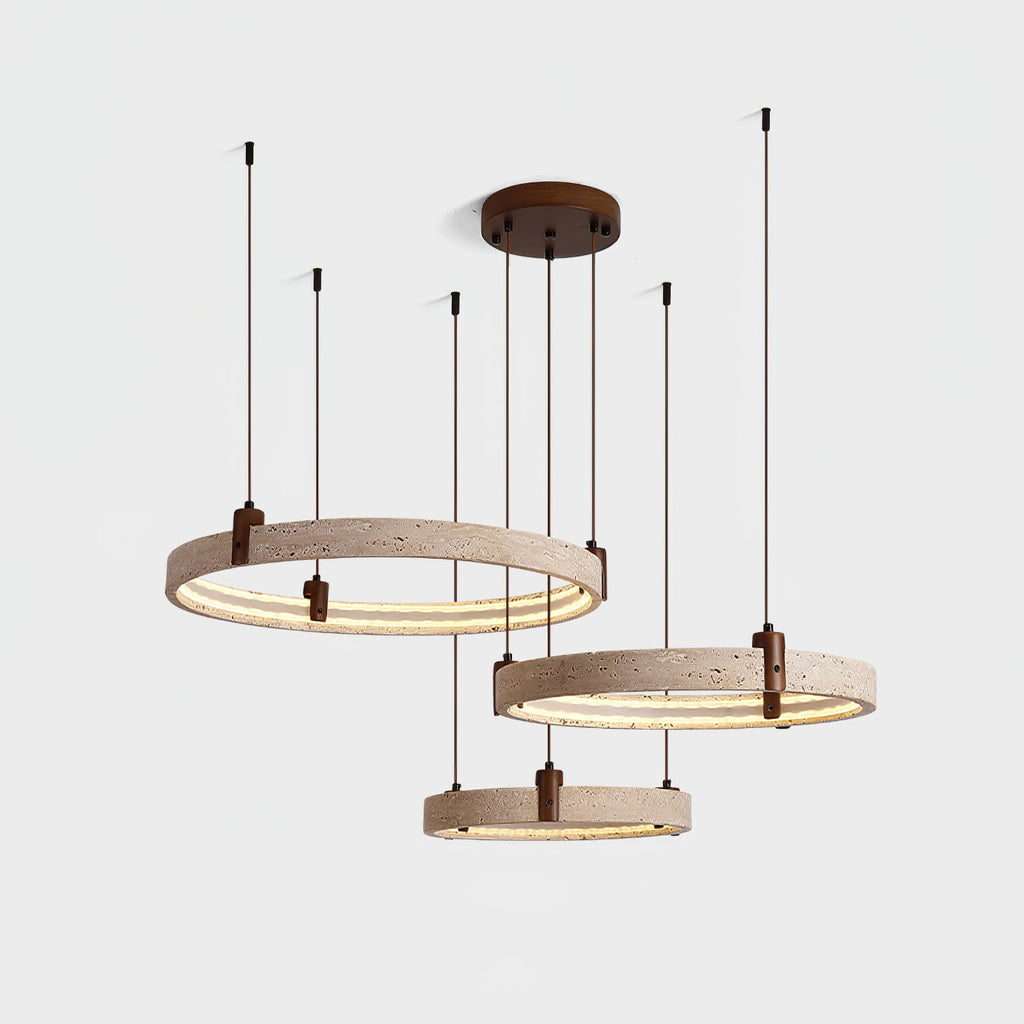Celestial Orbit Travertine Chandelier