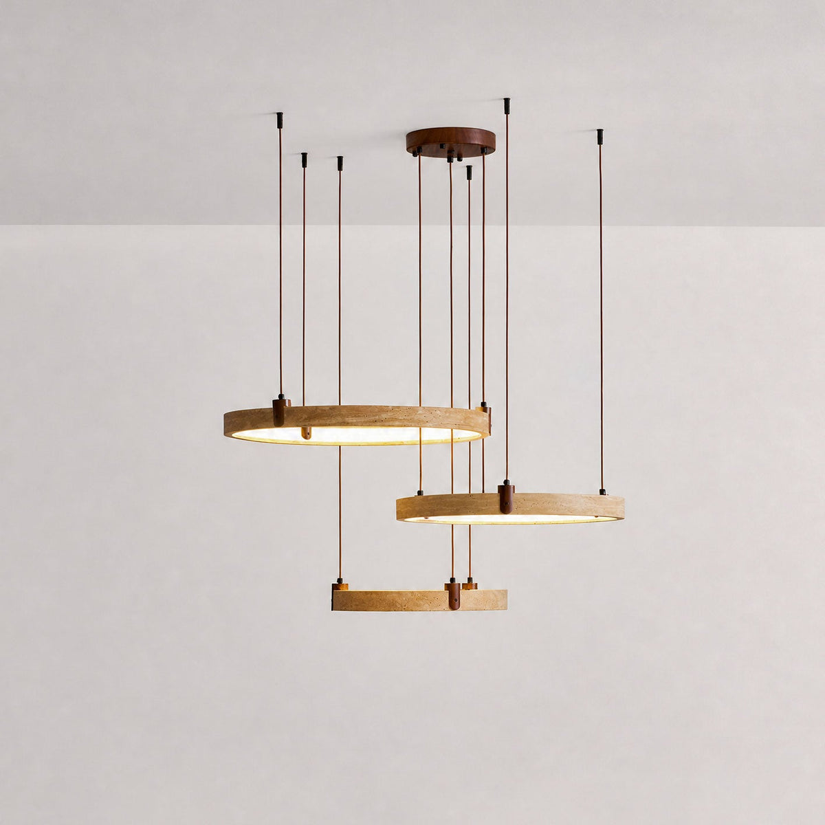 Celestial Orbit Travertine Chandelier