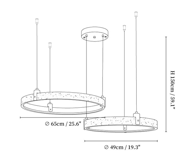 Celestial Orbit Travertine Chandelier