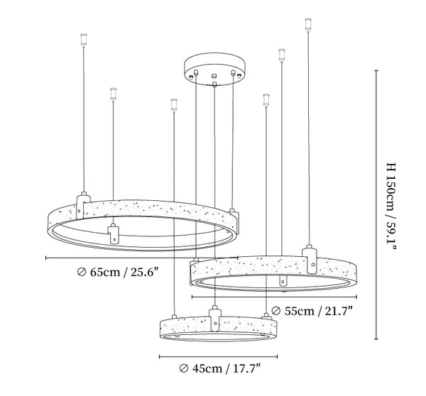 Celestial Orbit Travertine Chandelier