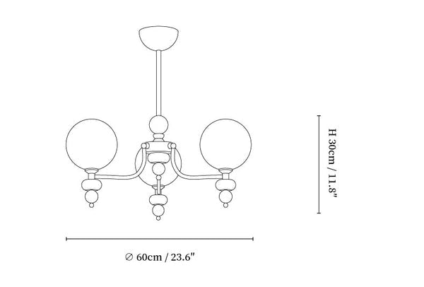 Celestial Sphere Walnut Chandelier