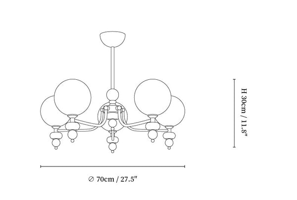 Celestial Sphere Walnut Chandelier