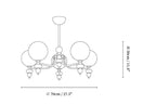 Celestial Sphere Walnut Chandelier
