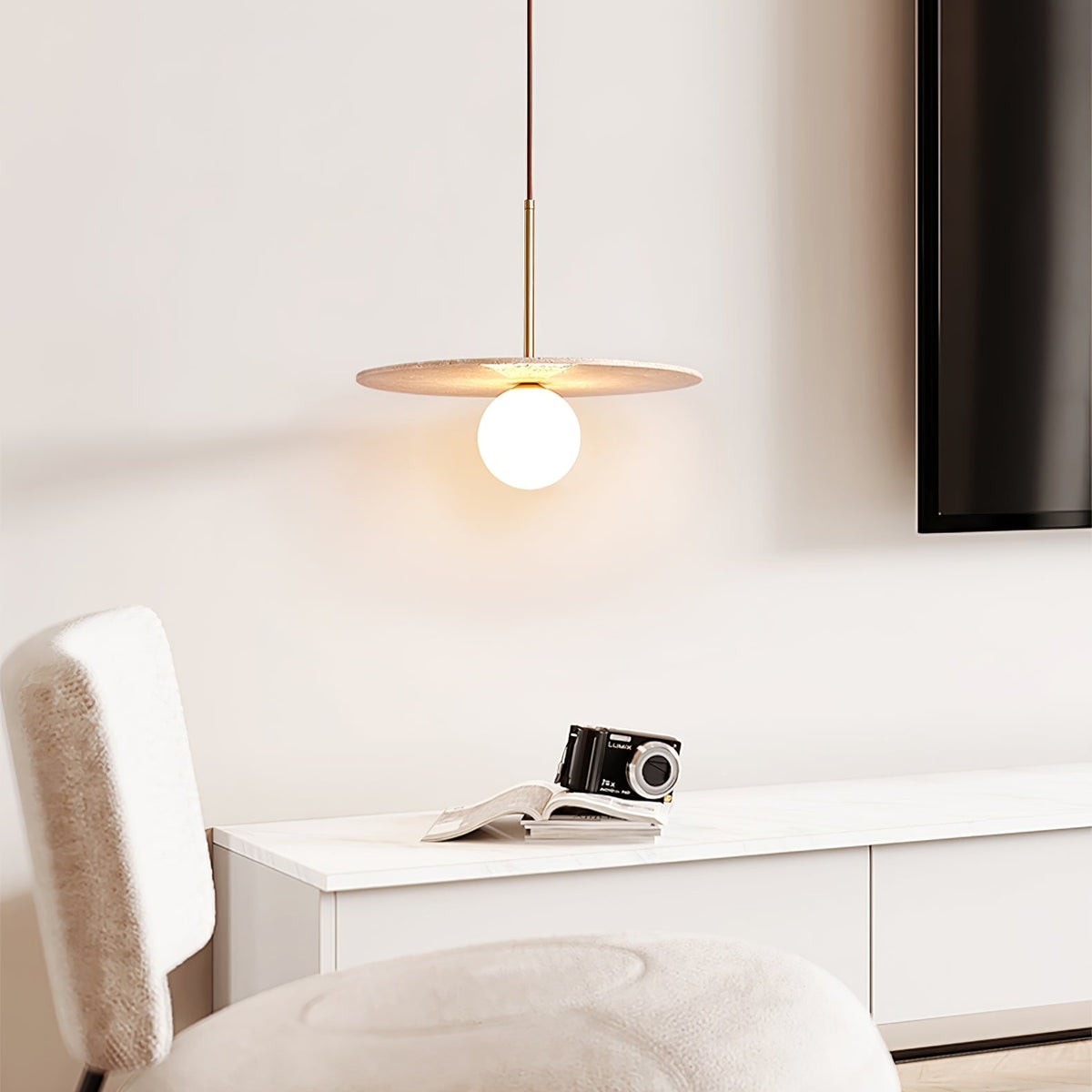 Celestial Travertine Pendant Light