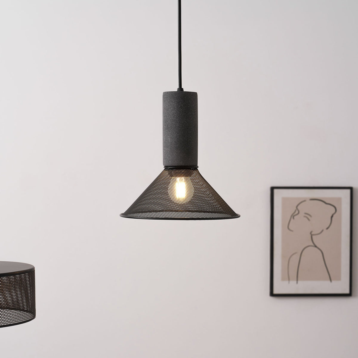Cement Mesh Pendant Light
