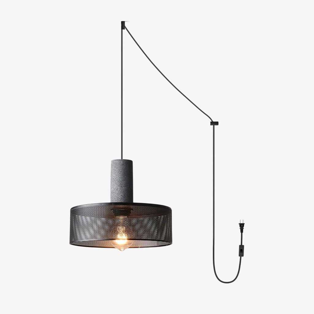 Cement Mesh Plug - in Pendant Lamp