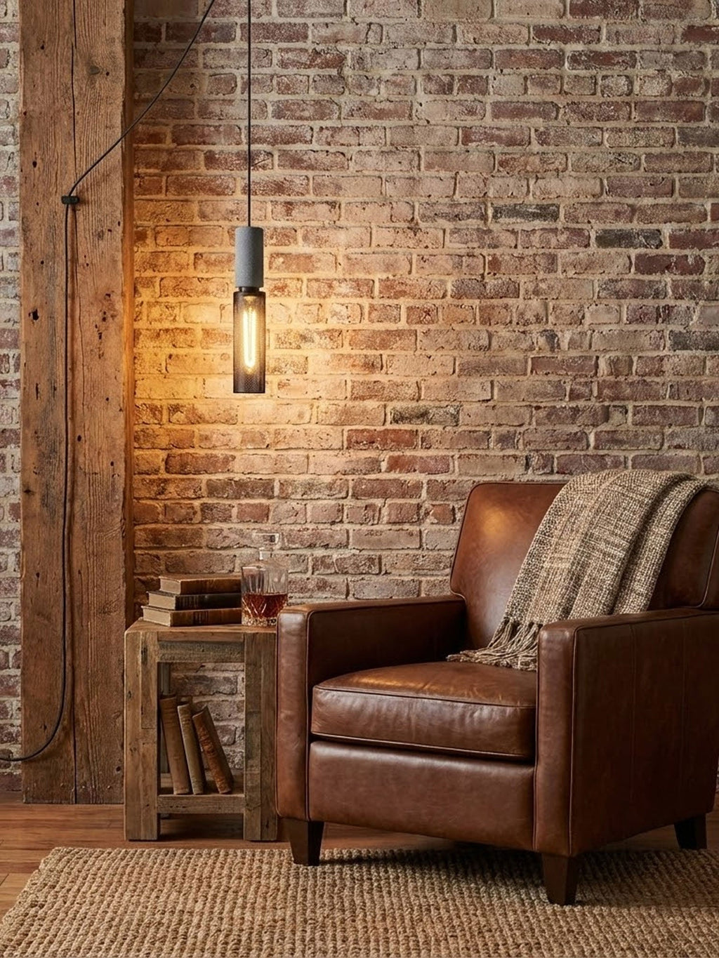 Cement Mesh Plug - in Pendant Lamp