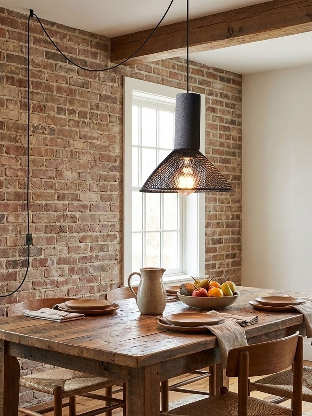 Cement Mesh Plug - in Pendant Lamp