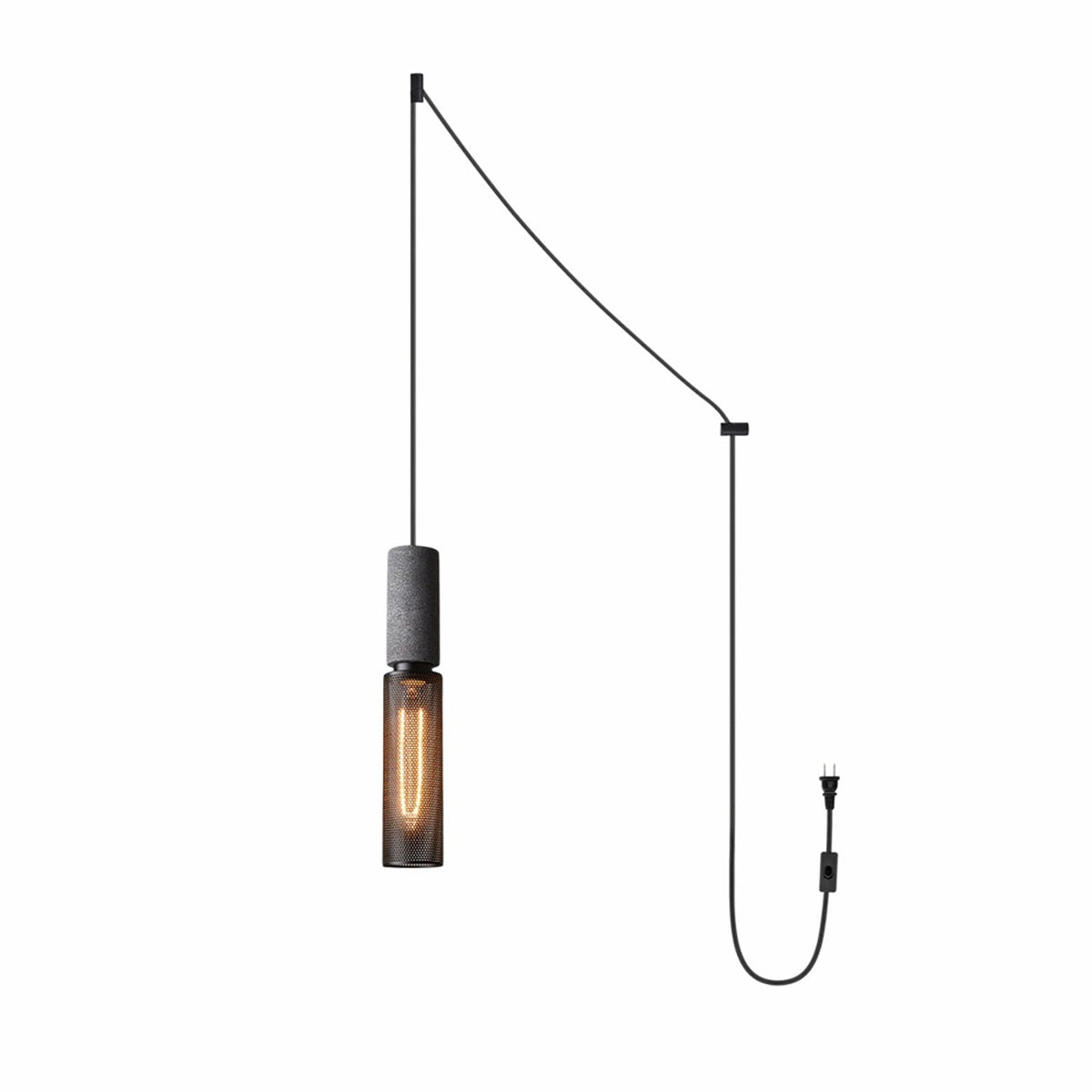 Cement Mesh Plug - in Pendant Lamp
